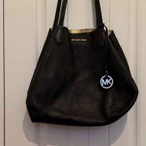 Michael Kors Black and Gold Tote Bag